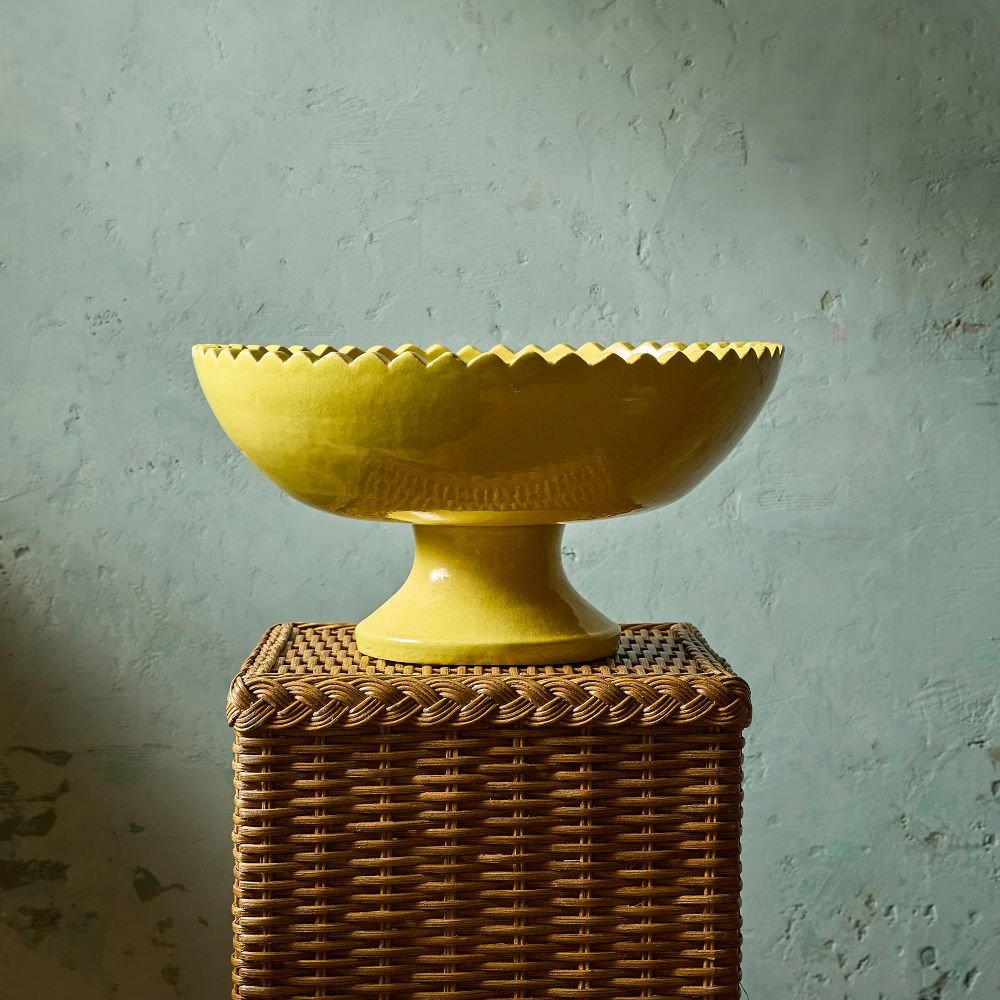 Decorative Scallop Trimmed Pedestal Bowl | GreenRow