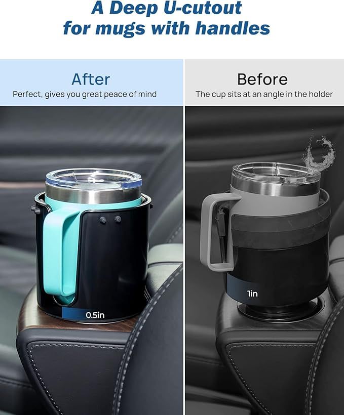 JOYTUTUS Upgraded Car Cup Holder Expander with Offset Base, Fit for YETI, Hydro Flask, Large Cup ... | Amazon (US)