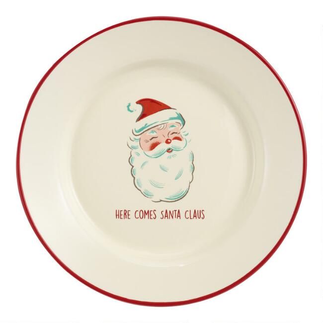 Retro Santa Plates Set of 4 | World Market