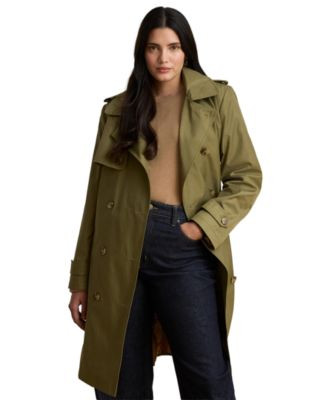 Lauren Ralph Lauren Plus Size Double Breasted Trench Coat - Sand | Macy's