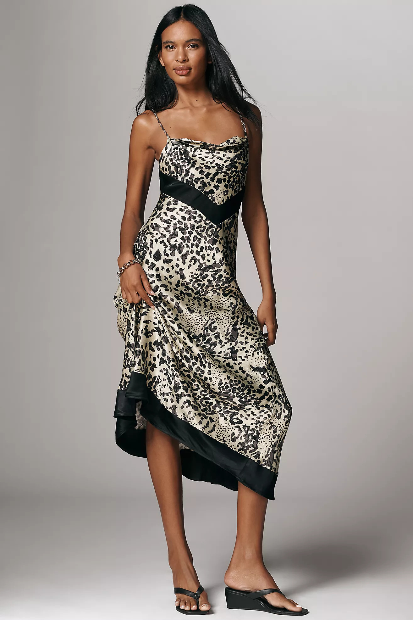 By Anthropologie Chain Midi Slip Dress | Anthropologie (US)