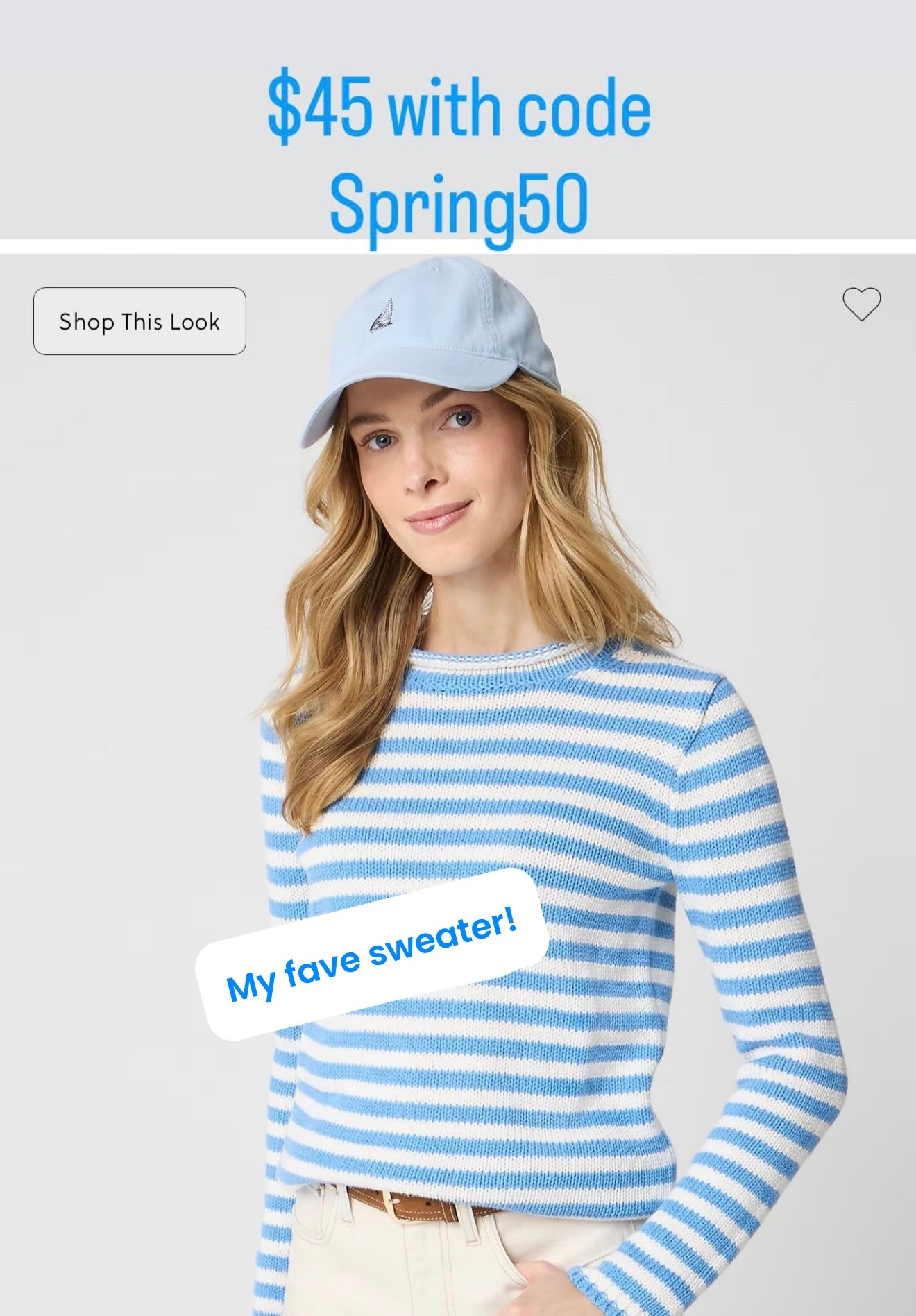 Great deal on my preppy blue and white spring sweater! 

#LTKOver40 #LTKMidsize #LTKSeasonal