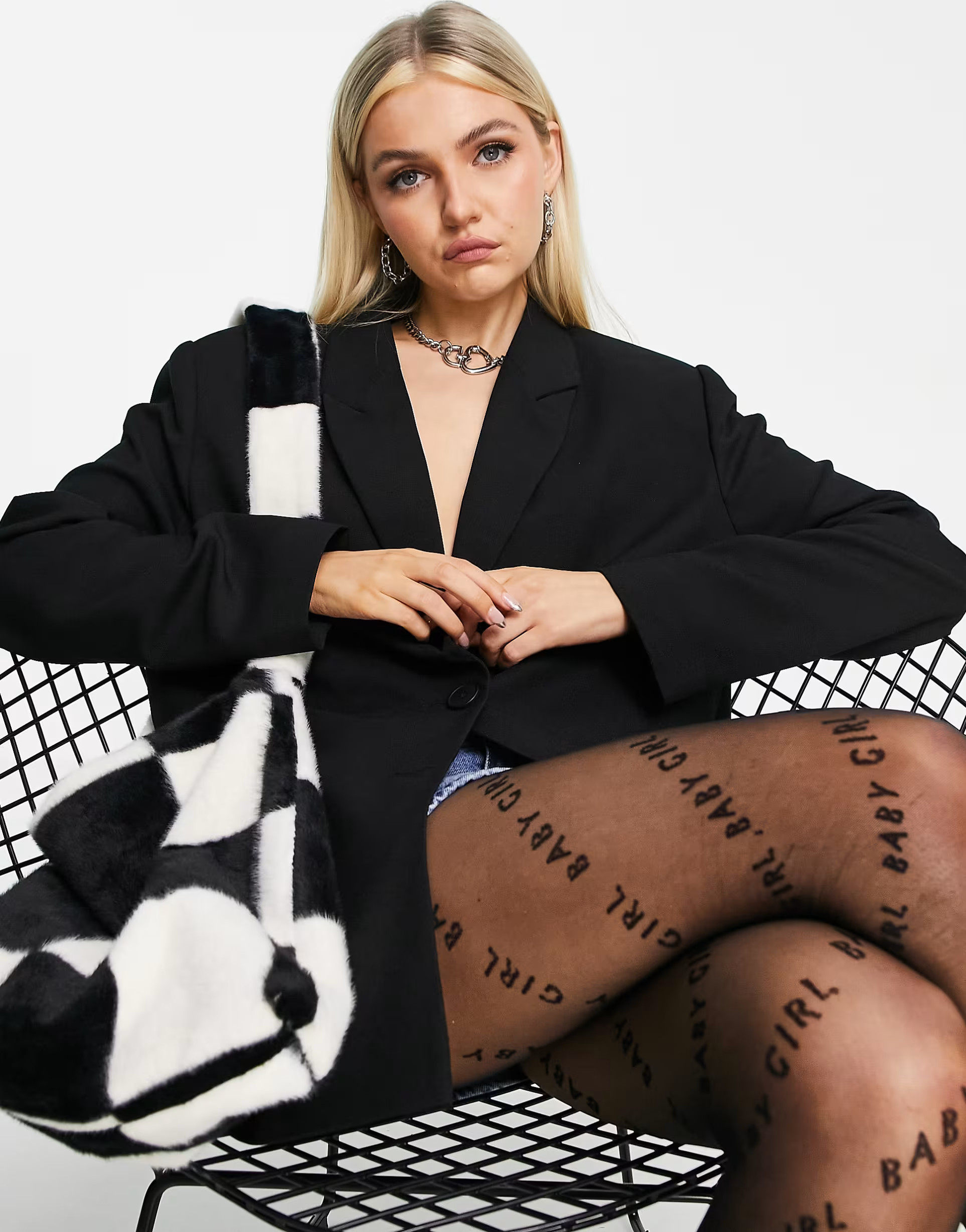 COLLUSION oversized dad blazer in black | ASOS (Global)