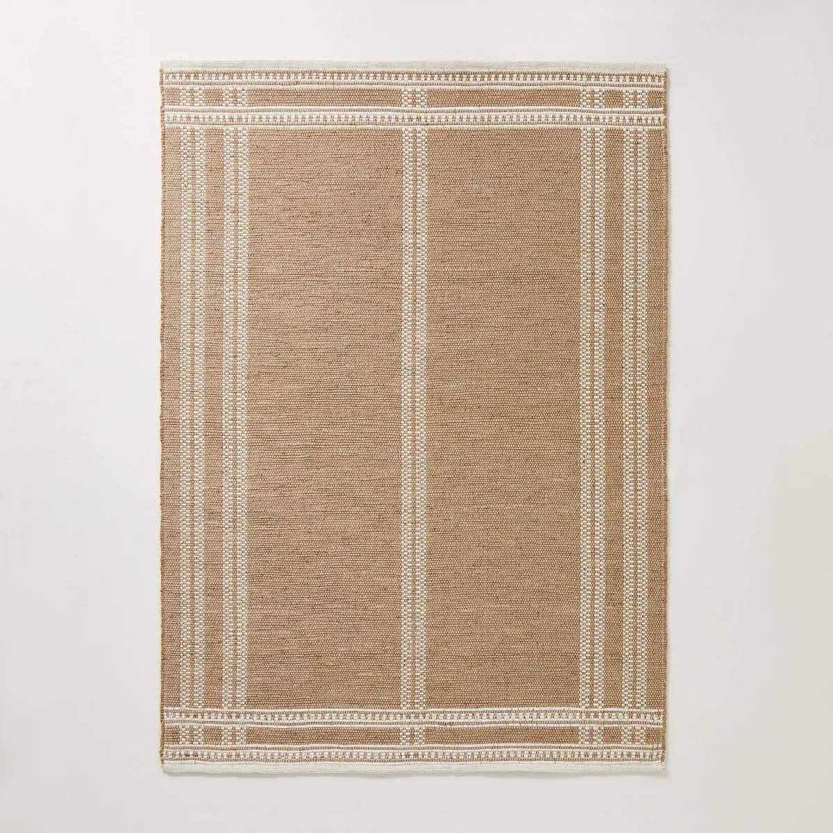 5'x7' Border Plaid Handmade Jute Woven Area Rug Natural/Cream - Hearth & Hand™ with Magnolia | Target