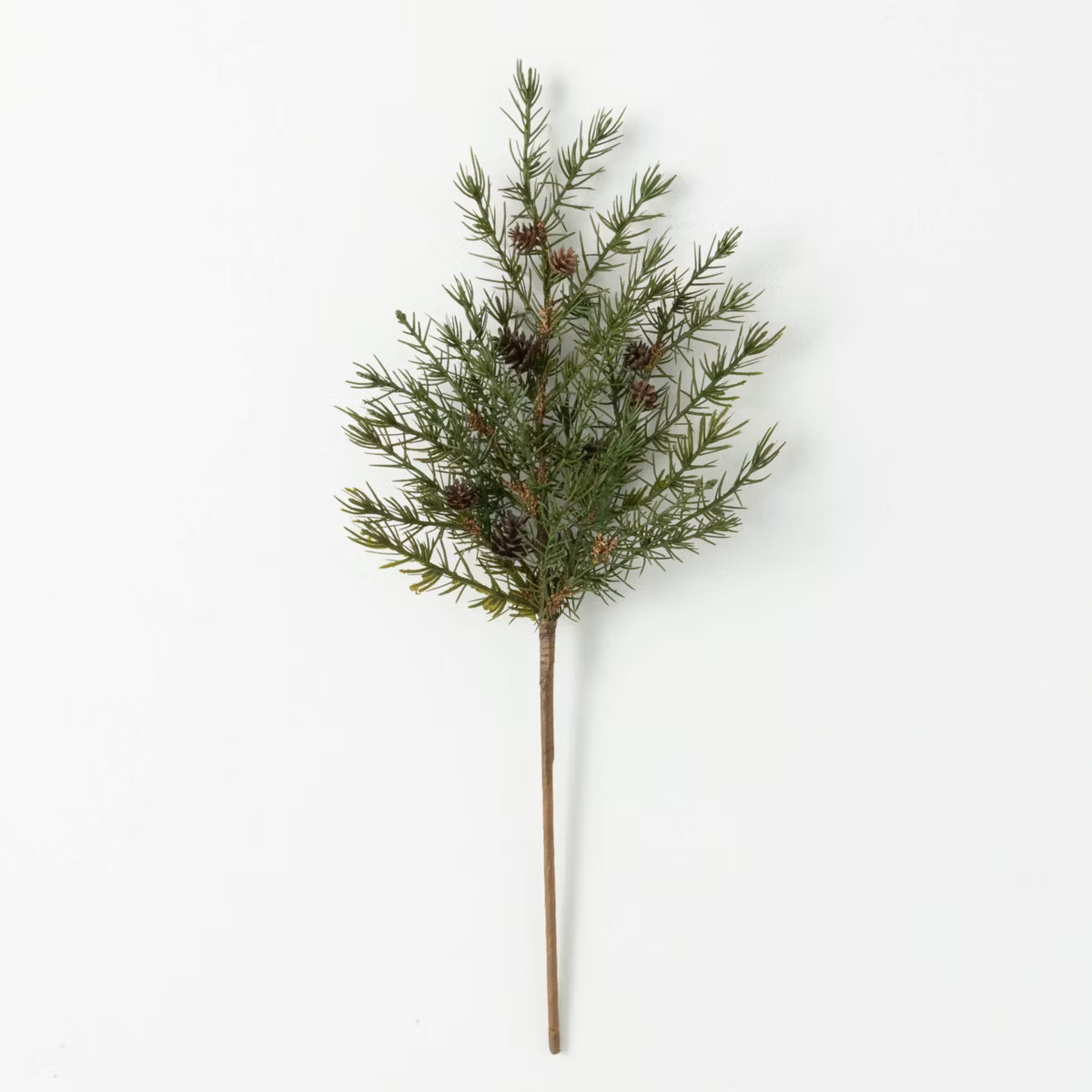 21"H Sullivans Artificial Christmas Cedar Pine Pinecone Pick, Green | Target