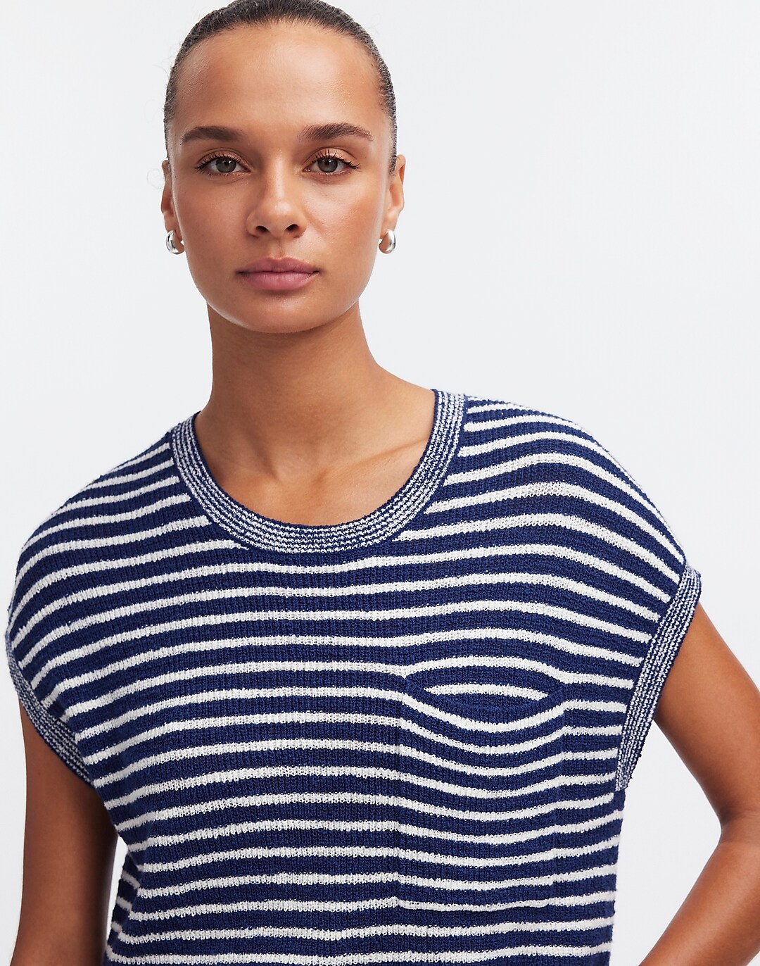 Ribbed Pocket Sweater Tee in Stripe | Madewell