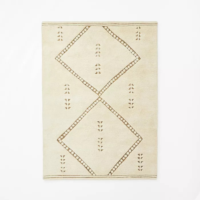 Cedar Hills Plush Geo Print Rug Cream - Threshold™ designed with Studio McGee | Target