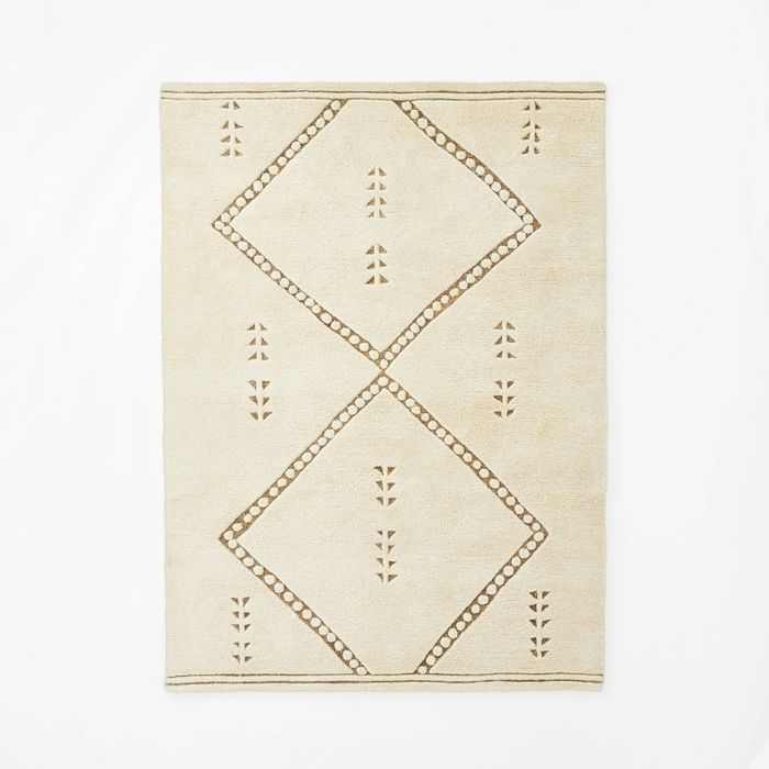 Cedar Hills Plush Geo Print Rug Cream - Threshold™ designed with Studio McGee | Target