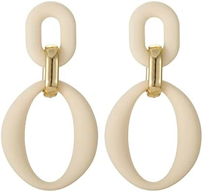 Acrylic Rectangle Earrings, Fashion Acrylic Square/Oval/Hoop Statement Drop Earrings for Women | Amazon (US)