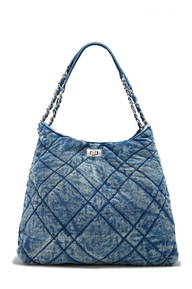 Miss Lola | Aiza Dark Denim Tote Bag | MISS LOLA