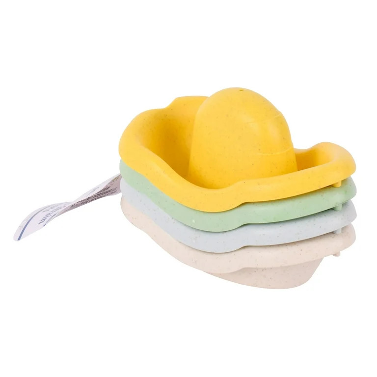 Hopscotch Lane Stack and Strain Boats - 4 Pack Plastic Bath Toys, Baby and Toddler 6+ Months | Walmart (US)