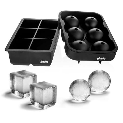 glacio Ice Cube Mold Combo - Large Silicone Ice Maker for Whiskey and Cocktails - Perfect for Craft Ice, Whiskey Ice Balls, and Cocktail Ice Cubes | Amazon (US)