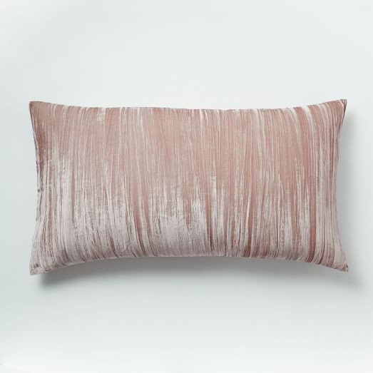 Crinkle Velvet King Sham, Dusty Blush | West Elm (US)