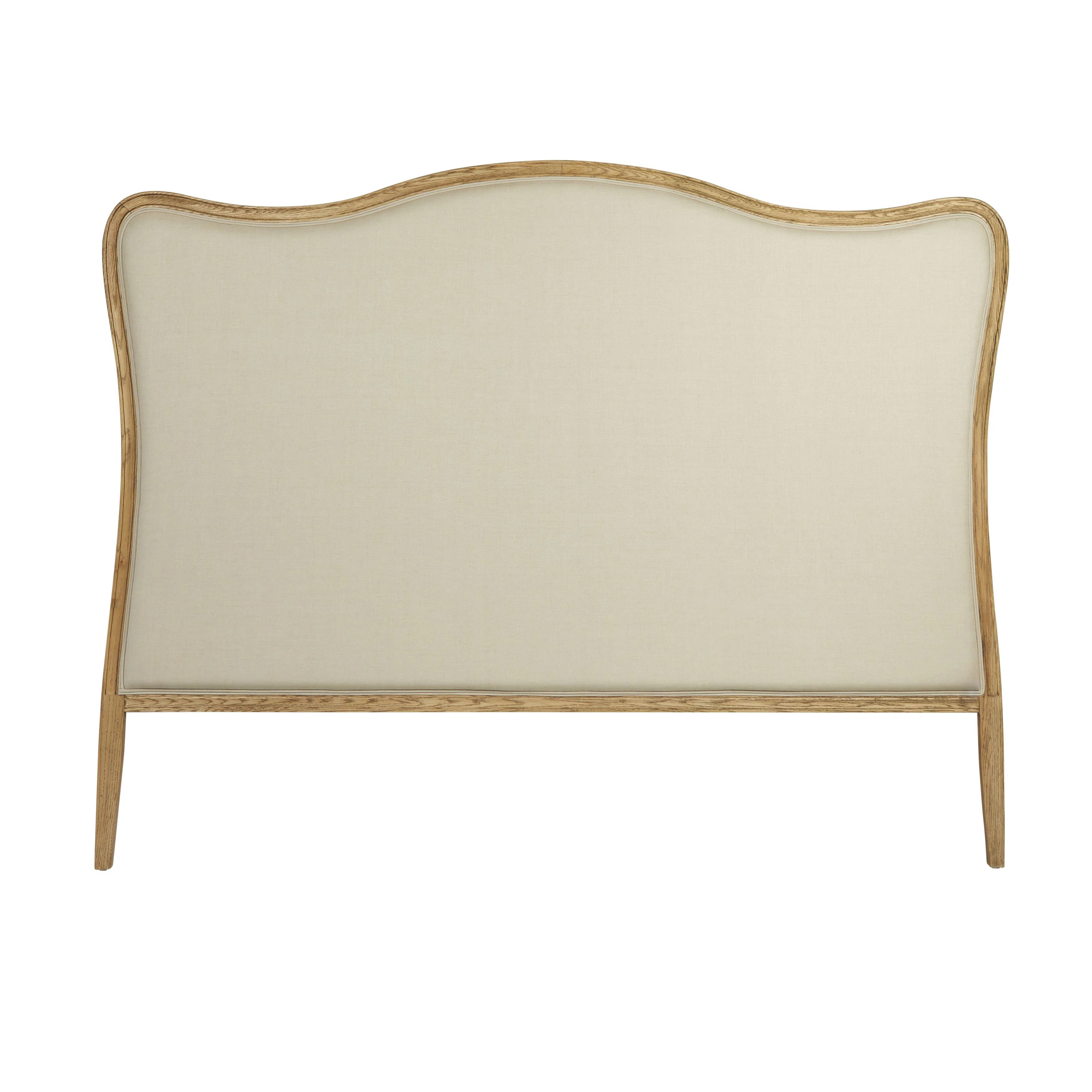 Elegant Oak Wood King-Size Headboard with Linen Upholstery | Wayfair North America