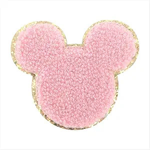 ZOOX Gold Glitters & Pink Chenille Varsity Initial Patches, Adhesive Sticker Iron On, 2.75'' Heig... | Amazon (US)