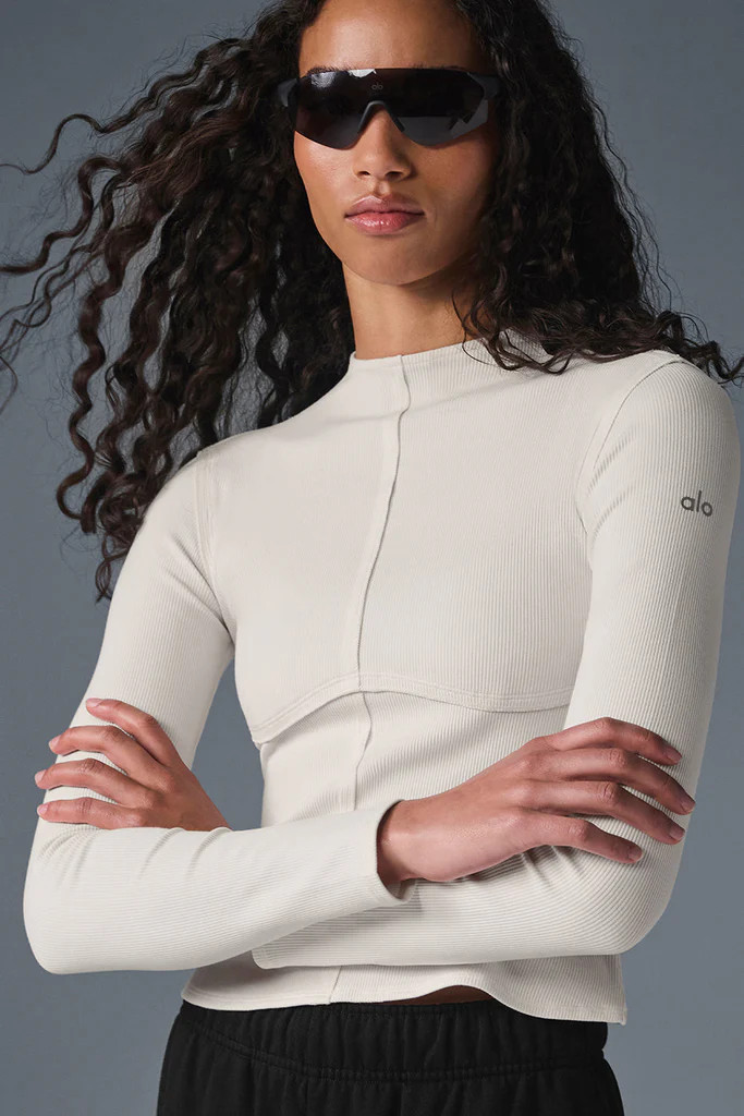 Ribbed En Pointe Long Sleeve - Ivory | Alo Yoga (US)