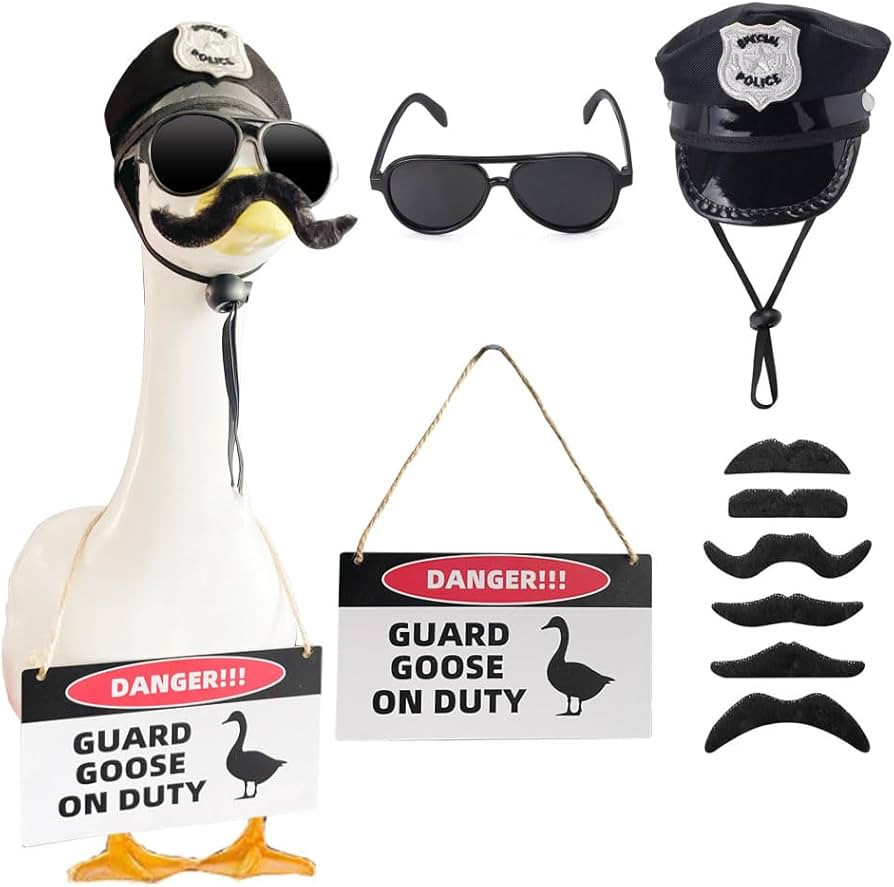 9pcs Goose Outfit,Porch Goose Outfits,Lawn Goose Statue Costume for 17"/23" Cement Patio Garden O... | Amazon (US)