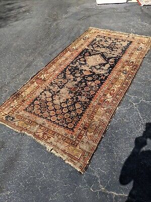 4.4x8.10  ANTIQUE RUNNER RUG VINTAGE WORN WOOL HAND-KNOTTED oriental tribal old   | eBay | eBay US