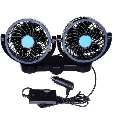 Zone Tech 12V Dual Head Car Auto Electric Cooling Air Fan for Rear Seat - Powerful Quiet 2 Speed 360 Degree Rotatable 12V Ventilation Rear Seat | Target