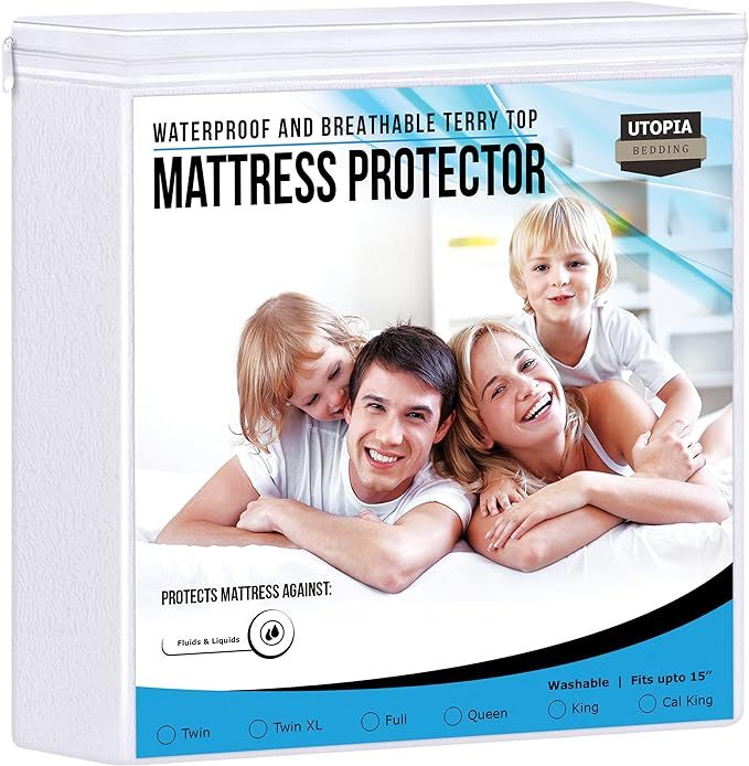 Amazon.com: Utopia Bedding Premium Waterproof Terry Mattress Protector Twin 200 GSM, Mattress Cov... | Amazon (US)