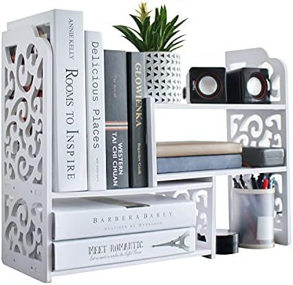 Small Bookshelf for Desktop Storage, Mini Narrow Desk Dresser White Versatility Organizers for Wo... | Amazon (US)