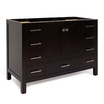 ARIEL Cambridge 48-in Espresso Bathroom Vanity Base Cabinet without Top | Lowe's