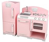 Kidkraft Retro Kitchen and Refrigerator in Pink | Amazon (US)