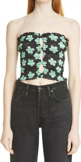 Amy Crookes Floral Print Shirred Tube Top | Nordstrom | Nordstrom