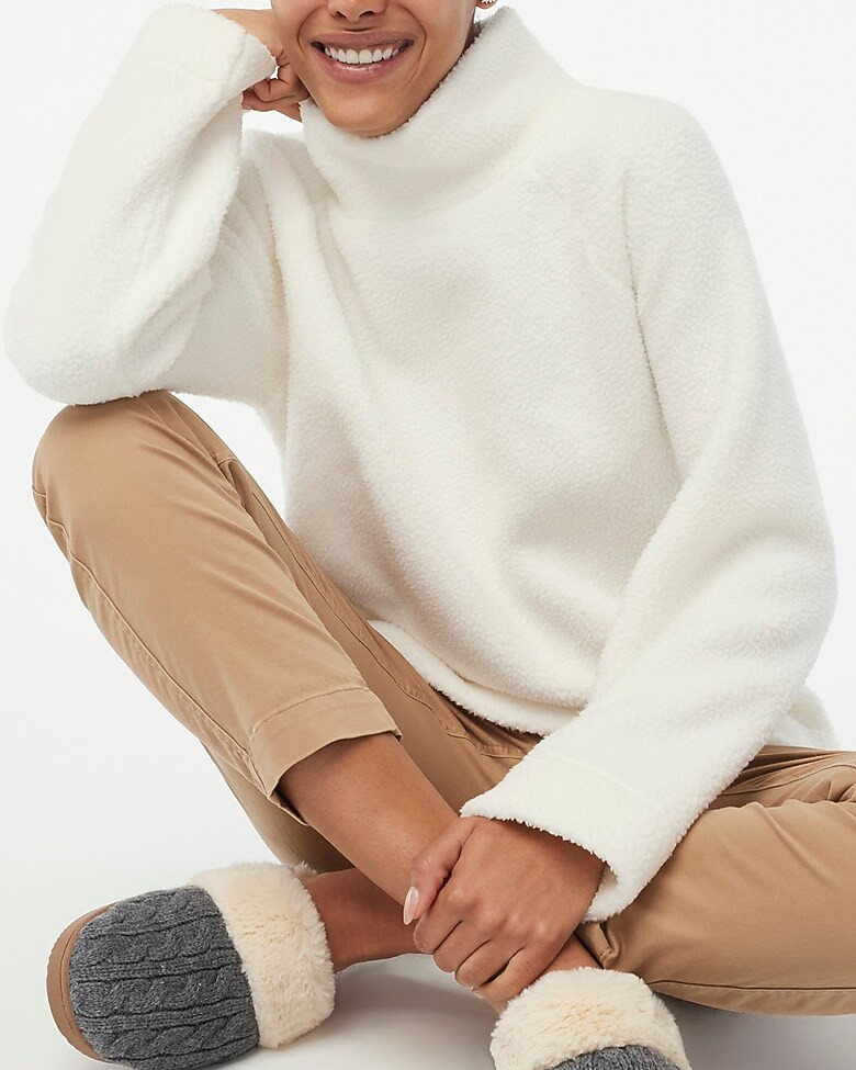 Sherpa mockneck tunic | J.Crew Factory