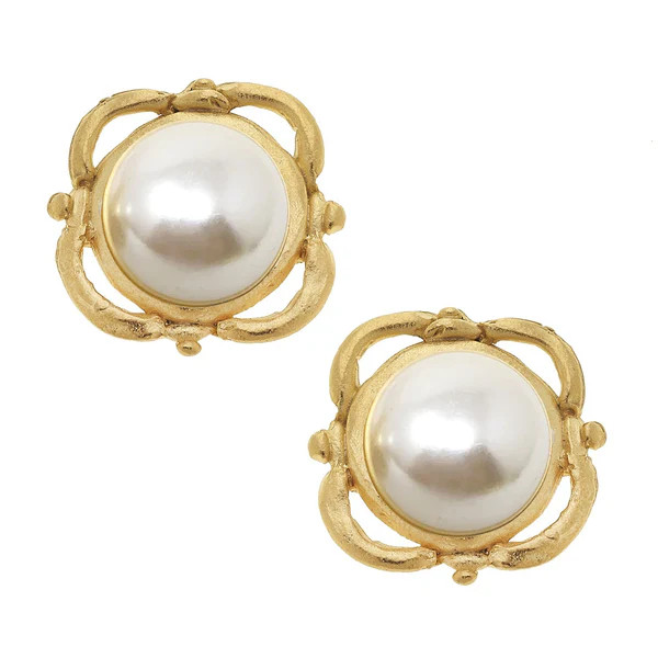 Pearl Scroll Studs | Susan Shaw