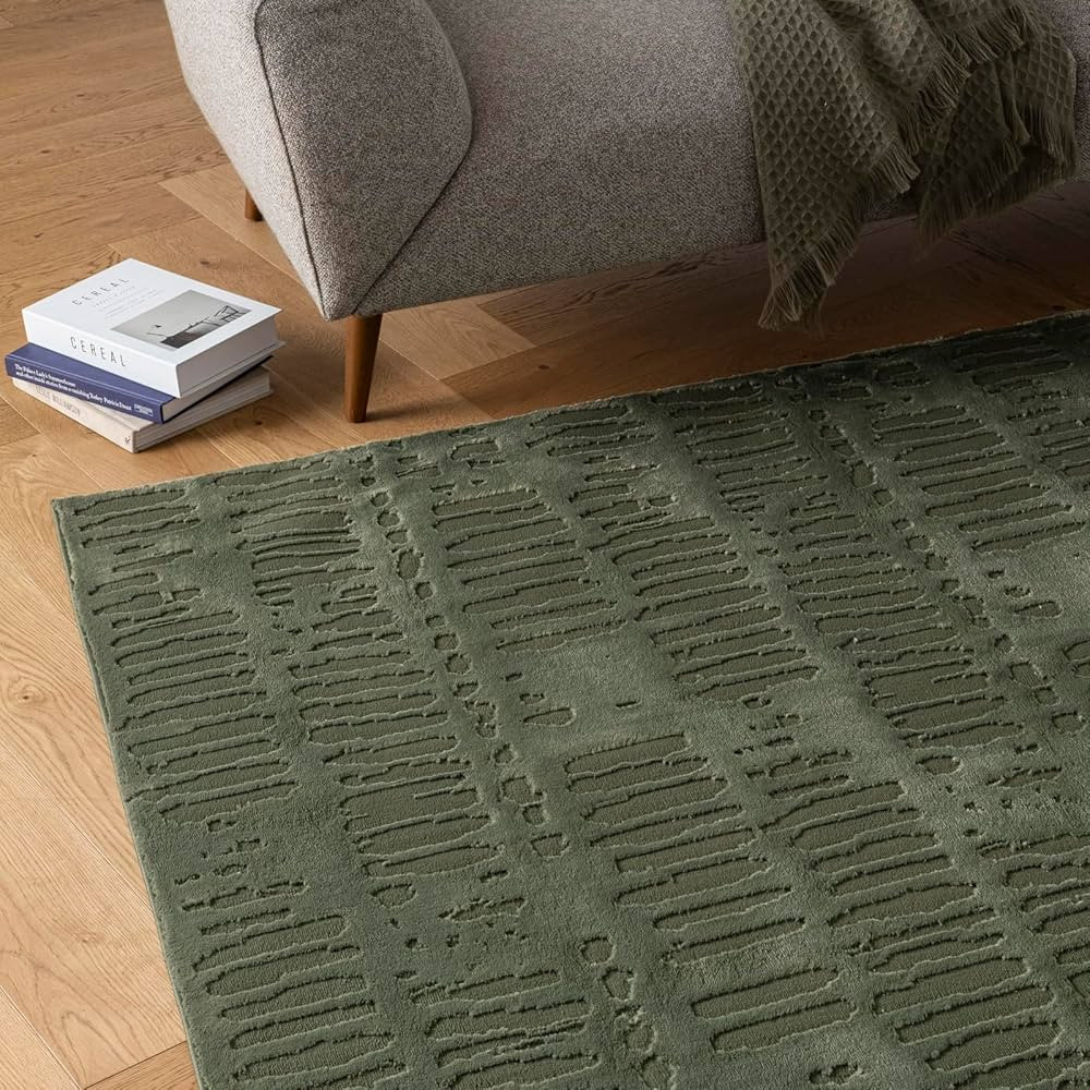 Shell 5'3"x8' Washable Area Rug for Living Room Bedroom - 100% Recycled Oeko-TEX Certified, Mediu... | Amazon (US)