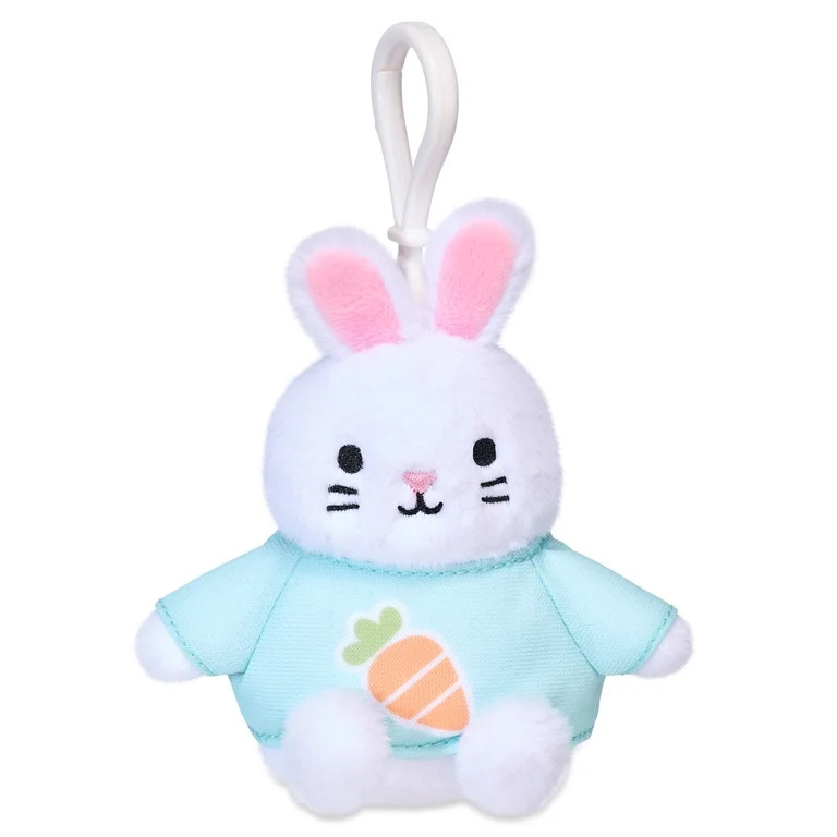 American Greetings 3.5 in. Easter Plush Bunny Backpack Clip with Carrot Shirt (1-Count) | Walmart (US)