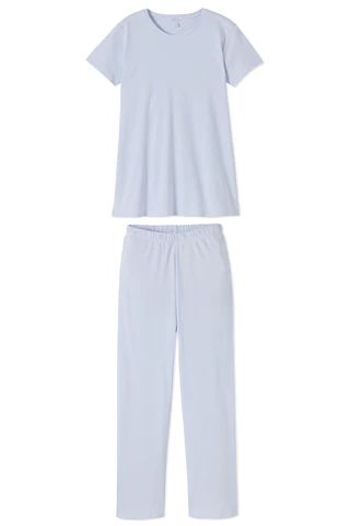 Pima Maternity Short-Long Weekend Set in French Blue | LAKE Pajamas