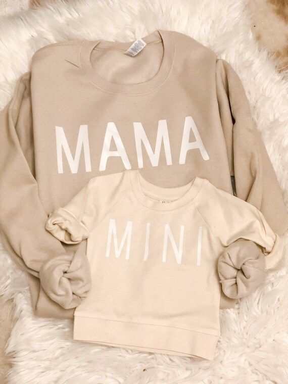 Mama and Mini Sweatshirt - Matching Sweatshirt - Mama Baby Crew - Mom Sweatshirt - Oatmeal Sweats... | Etsy (US)