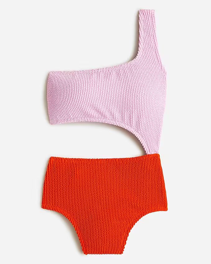 Textured one-piece swimsuit with cutouts | J.Crew US