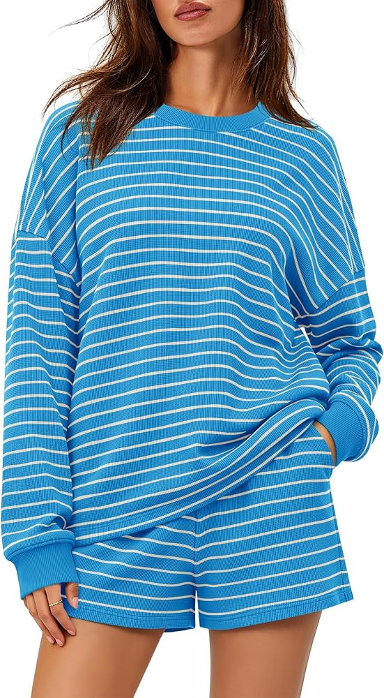 Womens Striped Lounge Sets 2 Piece Fall Outfits | Amazon (US)