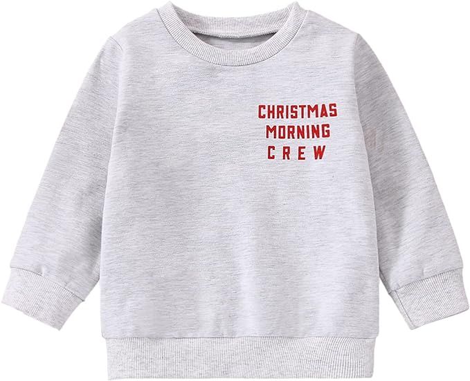 Kids Toddler Baby Girl Boy Christmas Outfit Letter Print Crewneck Sweatshirt Pullover Sweater Chr... | Amazon (US)
