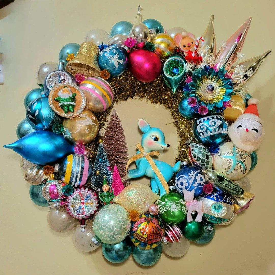 CHRISTMAS EXAMPLE Vintage Ornament Wreath Christmas Pixie - Etsy | Etsy (US)