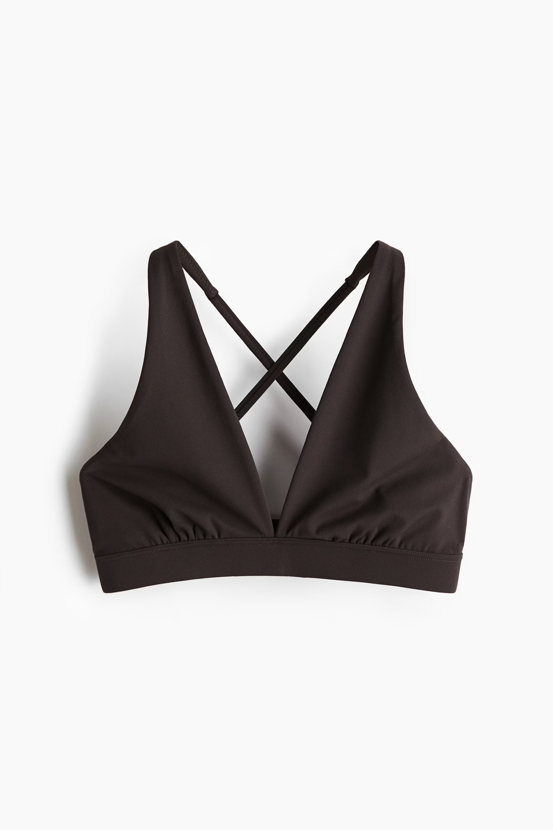 Light Support Sports bra in SoftMove™ - Dark brown - Ladies | H&M GB | H&M (UK, MY, IN, SG, PH, TW, HK)