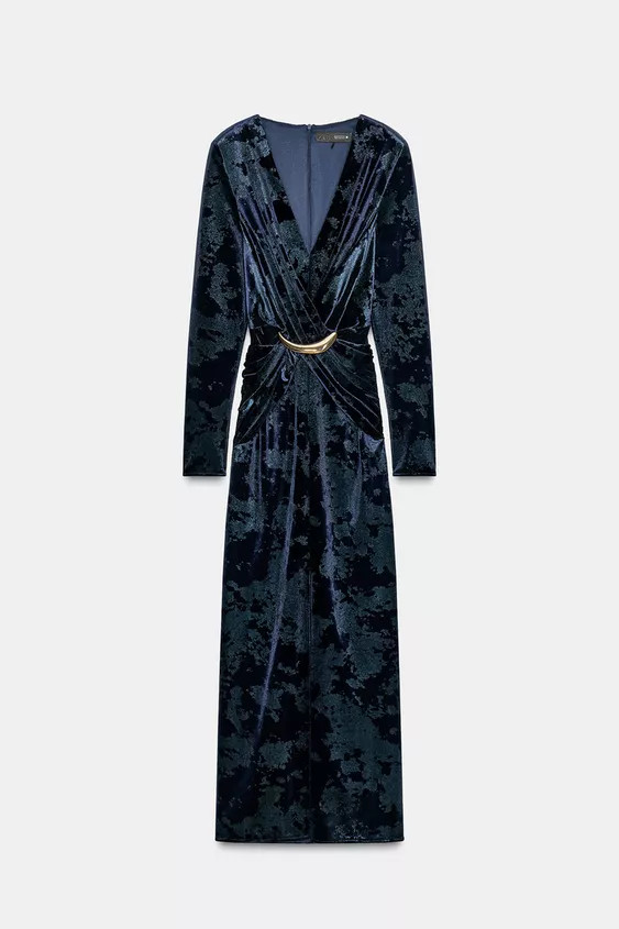 ASYMMETRICAL VELVET LACE DRESS | Zara US