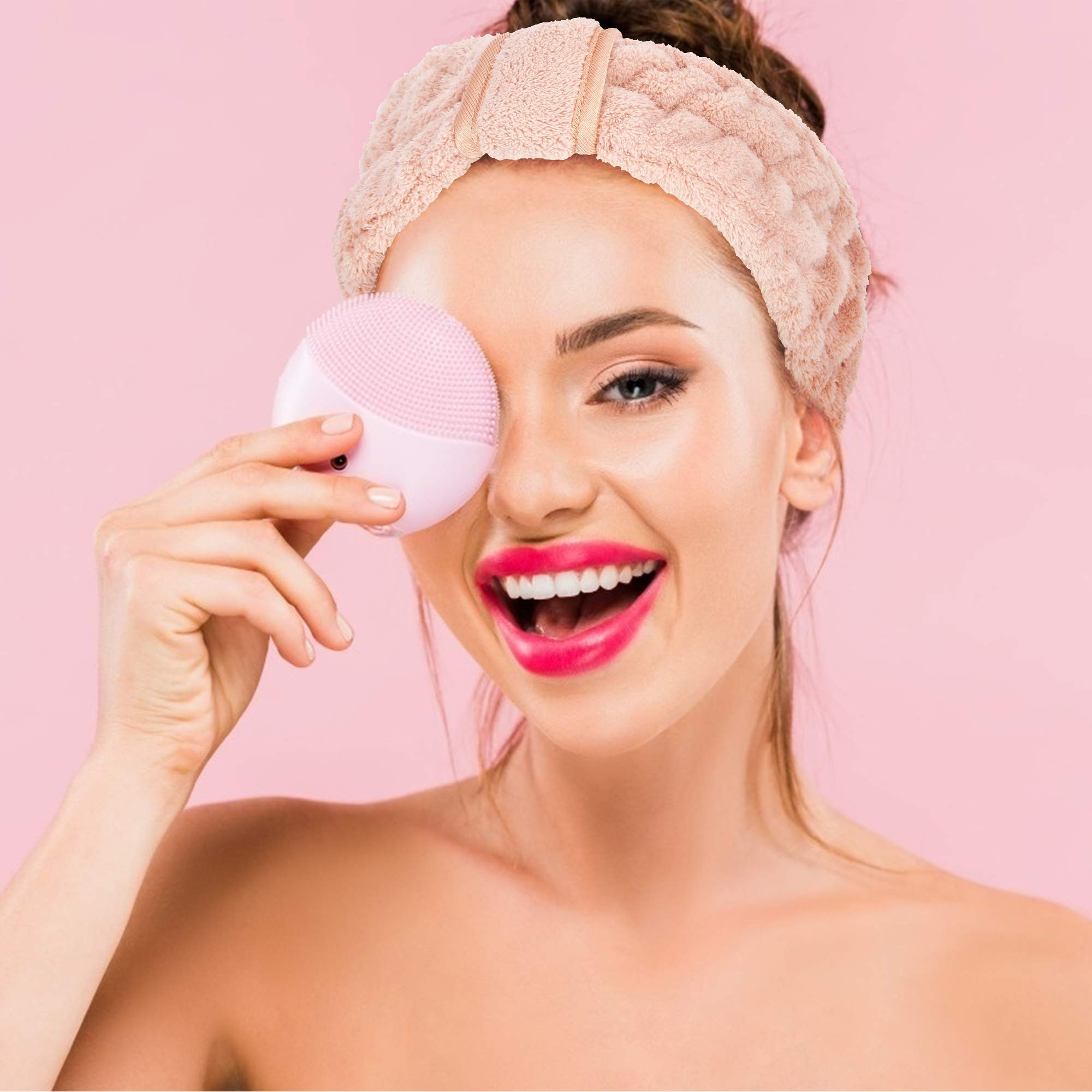 3 Pack Women's Spa Microfiber Skincare Headbands for Face Washing, Makeup Removal and More (Pink,... | Amazon (US)