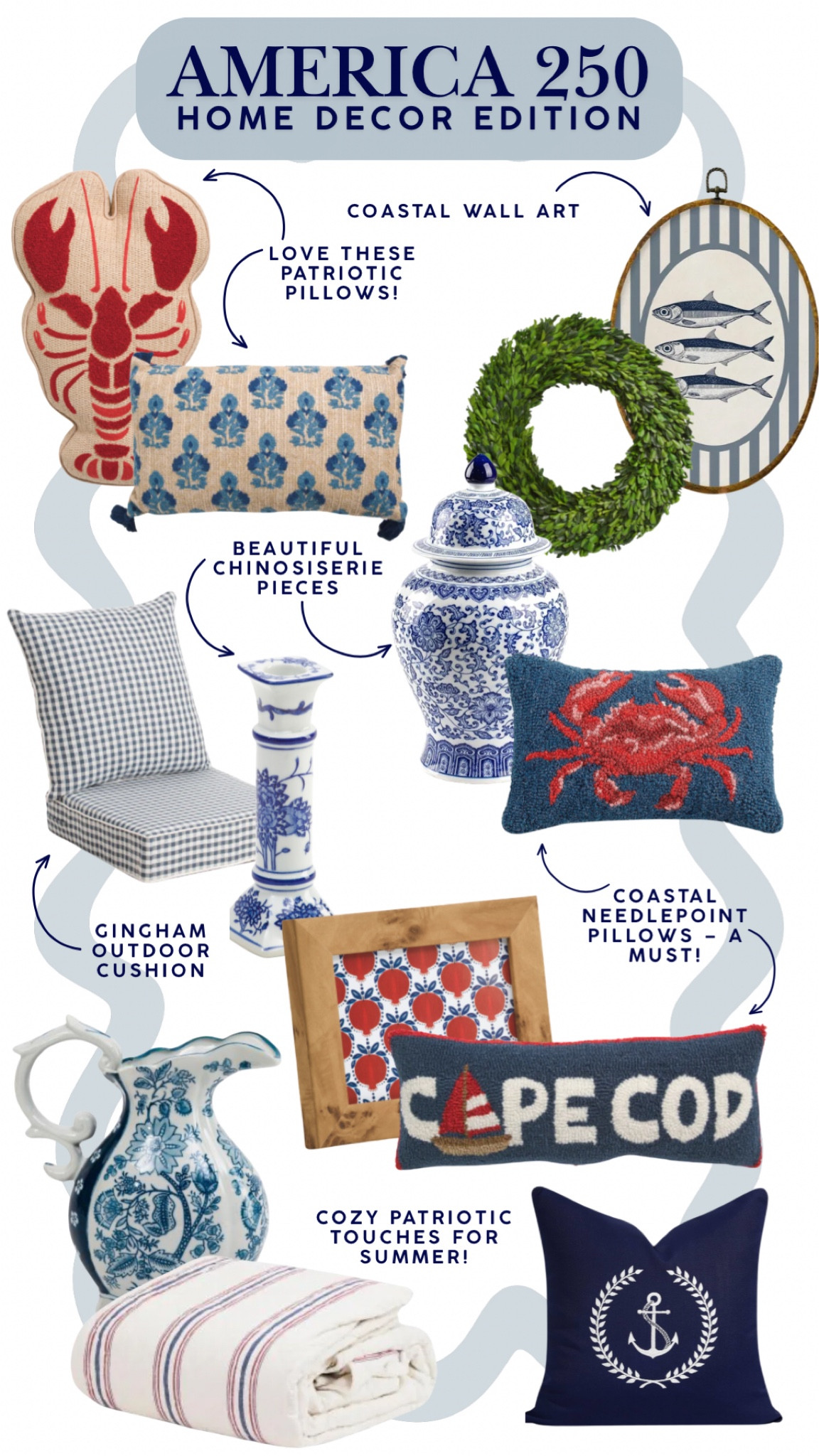 Shop these fun additions to your summer home decor in coastal cottage lake house styles with a patriotic decor flair for the summer holidays!

#LTKHome #LTKSaleAlert #LTKSeasonal