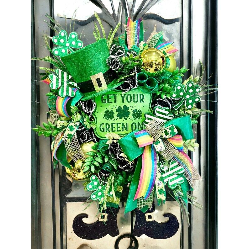 St Patrick's Day Wreath, Leprechaun Wreath, St. Patrick Day Wreath, Clover Wreath, Shamrock Wreat... | Etsy (US)