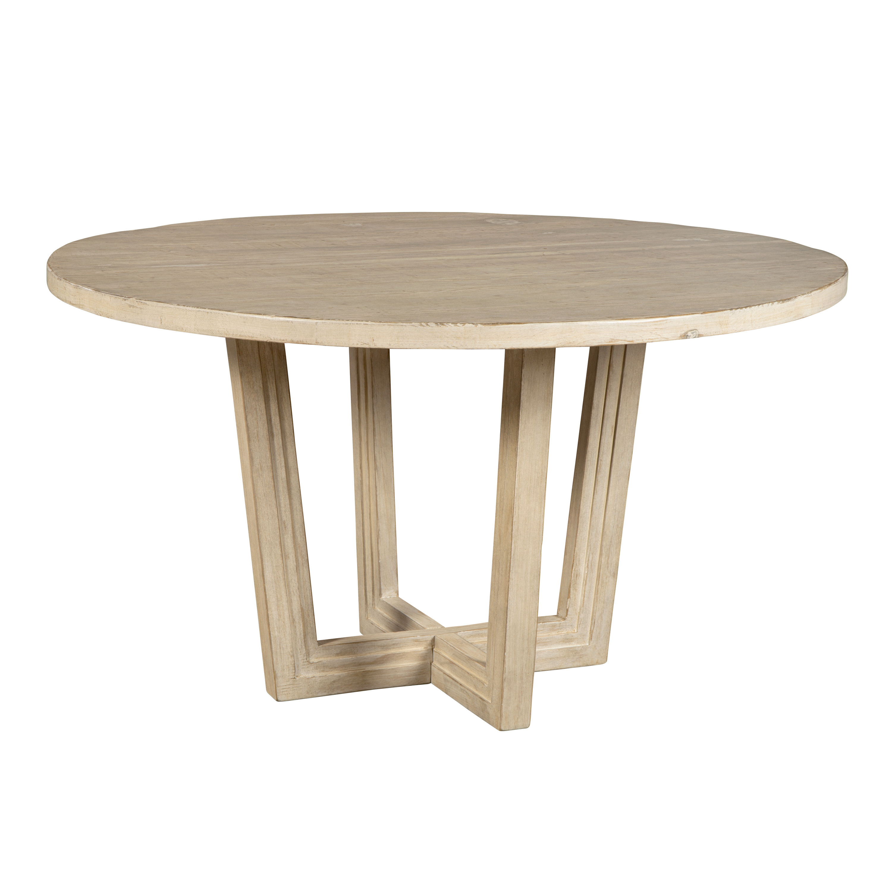 Cottage Round Whitewash Reclaimed Pine Dining Table - World Market | World Market