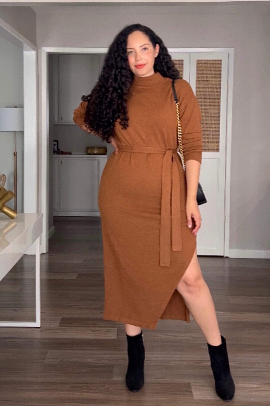 Sweater dress and booties, all under $35! Wearing size 14 in the sweater dress, runs true to size. Fabric is really soft and medium weight, has stretch.

#walmartfashion #affordablefashion #budgetfashion #plussize #walmartfinds #eloquii 

#LTKFind #LTKcurves #LTKover40