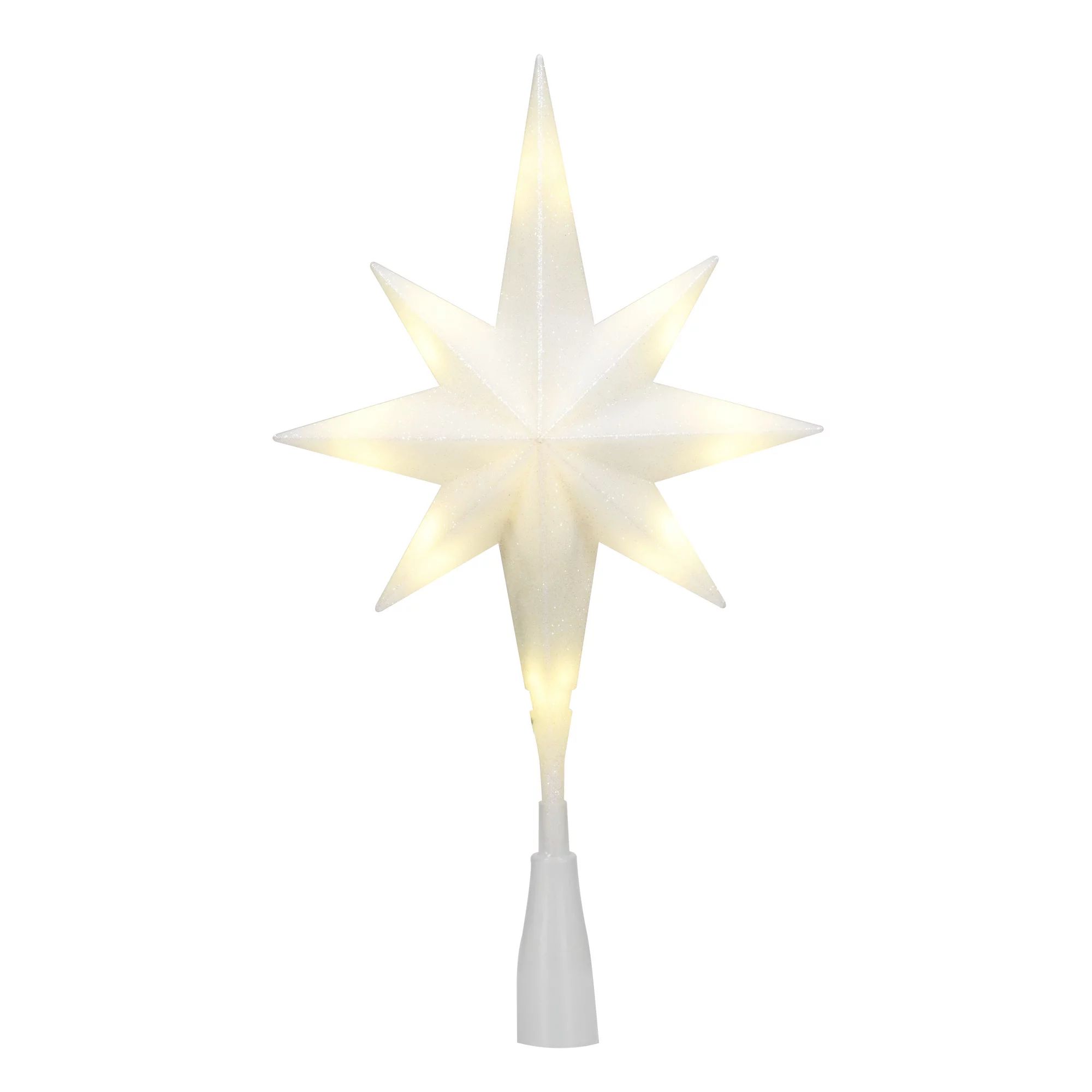 Holiday Time Light-up LED White Star Tree Topper, 11" | Walmart (US)