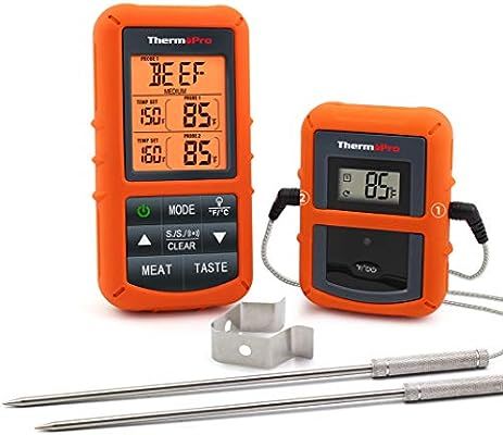 ThermoPro TP20 Wireless Remote Digital Cooking Food Meat Thermometer with Dual Probe for Smoker G... | Amazon (US)