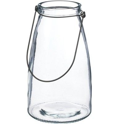 Sullivans Farmhouse Decorative Glass Hurricane Lantern for Pillar Light Candles 10.5"H Clear | Target
