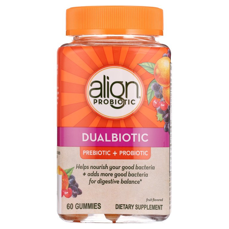 Align Prebiotic Probiotic Supplement Gummies, Natural Flavors, 60 ct | Walmart (US)