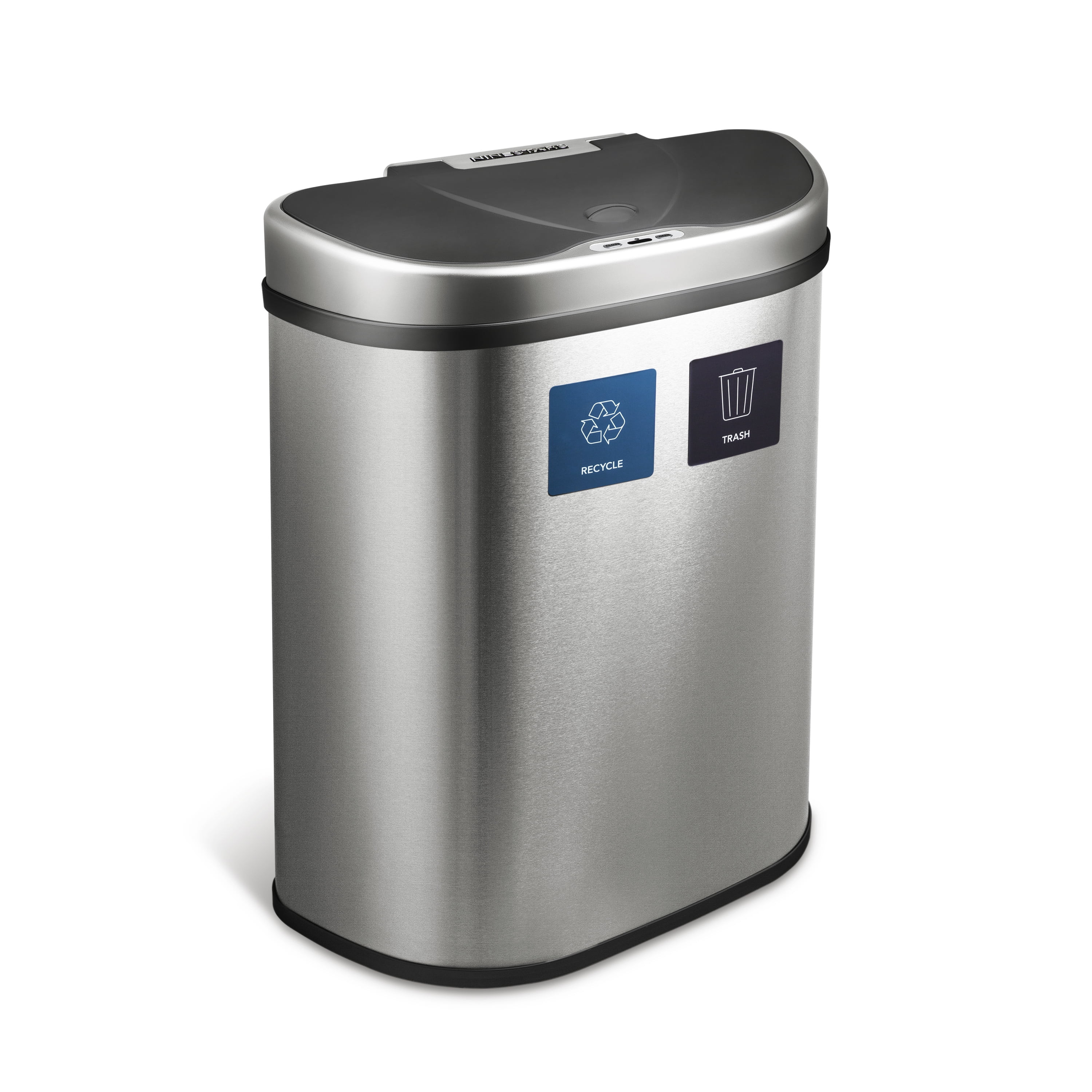 Nine Stars 18.5 Gal / 70 L Motion Sensor Trash Can, Fingerprint-Resistant Stainless Steel | Walmart (US)